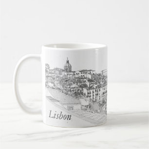 Caneca De Café Reprodução do Lápis de Alfama em Lisboa