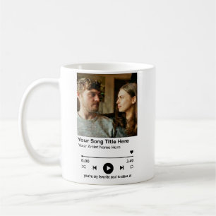 Caneca De Café Reprodutor de Música de Foto Personalizada Present