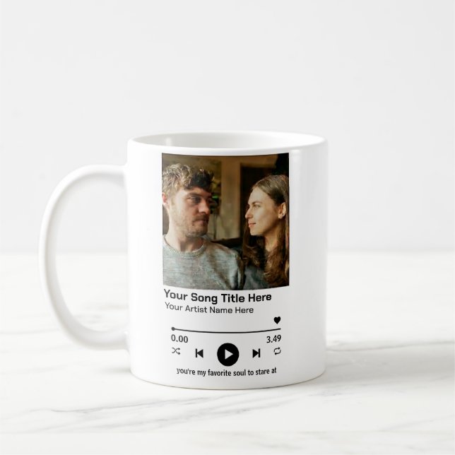 Caneca De Café Reprodutor de Música de Foto Personalizada Present (Esquerda)