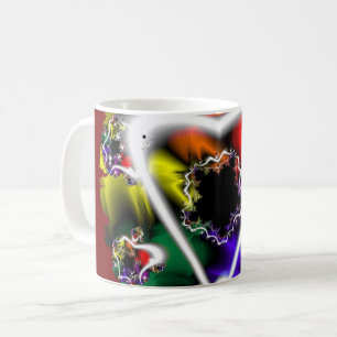 Caneca De Café Reproduzir   Arte Fractal Arco-Íris