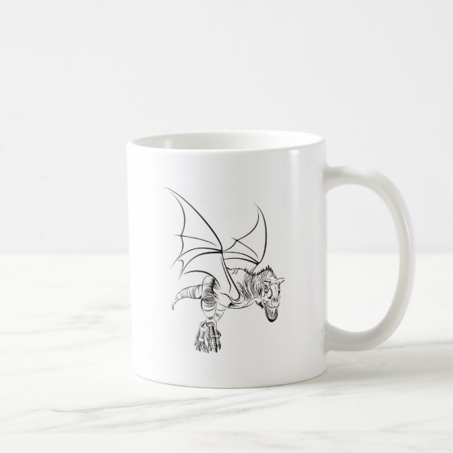 Caneca De Café Réptil Alado / Tribal (Direita)
