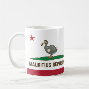 Caneca De Café República Maurícia, Califórnia, Bandeira Dodo