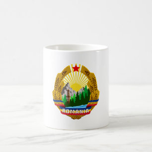 Caneca De Café República Socialista Romênia emblema brasão armas