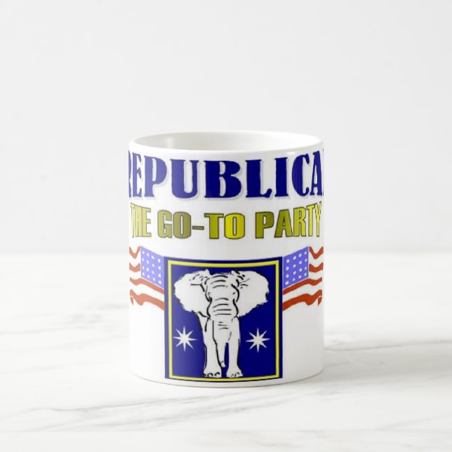 Caneca De Café Republicano, o partido a jogar cartas (Centro)