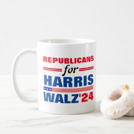 Caneca De Café Republicanos por Harris Walz Red Blue