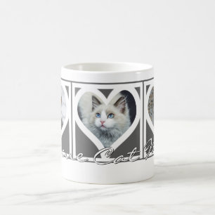 Caneca De Café RESCUE CAT MOM Três Cinzas de quadros de coraçã
