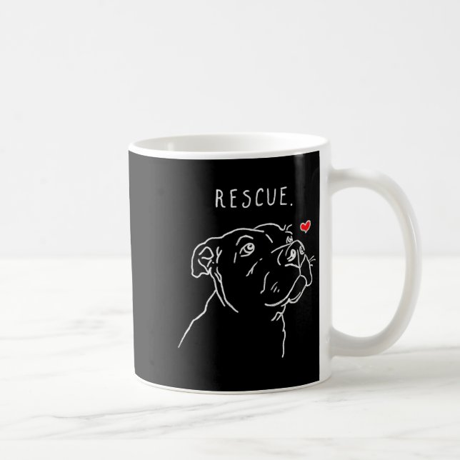 Caneca De Café Rescue Dog, Tbull Drawing, Rescue Mom, Adopt Don't (Direita)