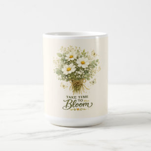 Caneca De Café Reserve um Tempo para Florescer    Design de Buquê