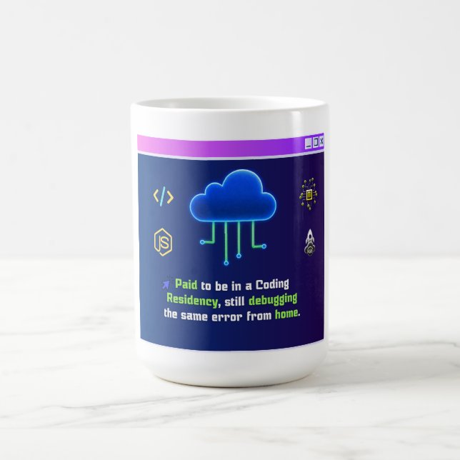 Caneca De Café Residência de Codificação Divertida, Hacker Retro  (Centro)