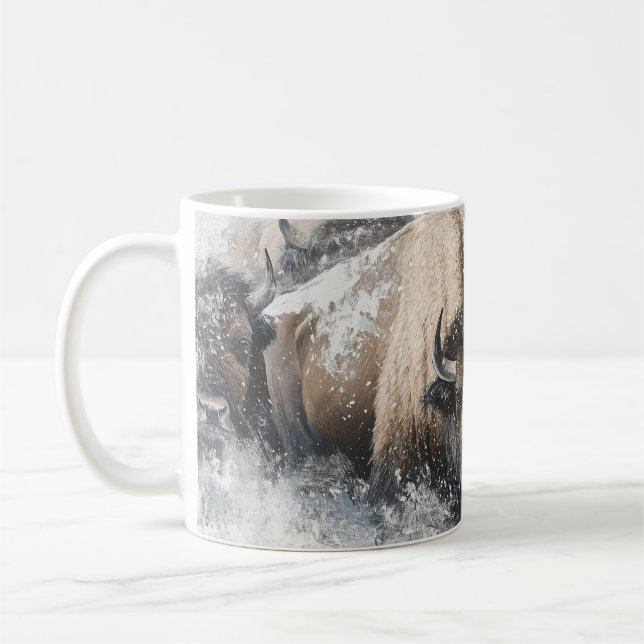 Caneca De Café Resiliência do inverno: Mug de café Bison (Esquerda)