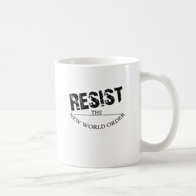 Caneca De Café Resista o ordem mundial novo (Direita)