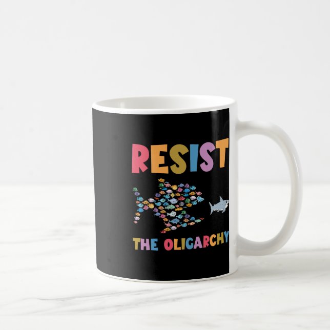 Caneca De Café Resiste À Tumulta De Peixe Engraçado, Oligarchy (Direita)