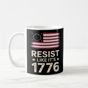 Caneca De Café Resiste como se fosse 1776 bandeira conservadora a