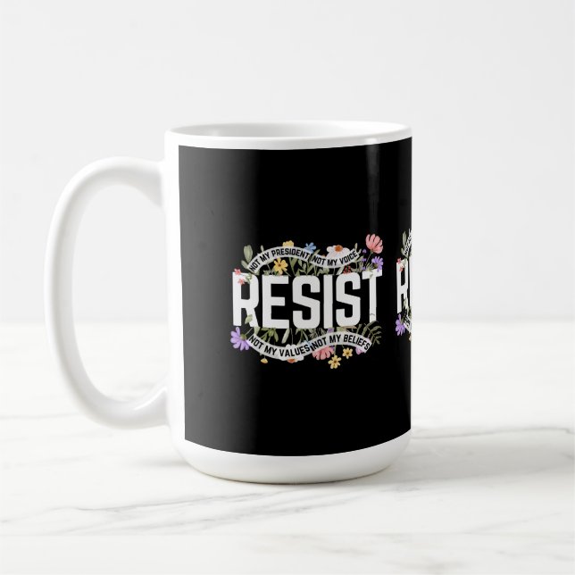 Caneca De Café Resiste Não Ao Meu Presidente Anti-Trump (Esquerda)
