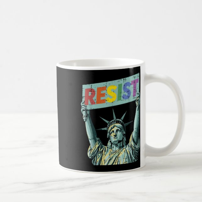 Caneca De Café Resistência à Estátua Arco-Íris Liberdade Protesto (Direita)