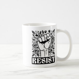 Caneca De Café Resistência a Protesto Político Anti-Trump Liberal
