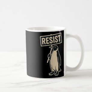 Caneca De Café Resistência ao Pinguim em Protesto Contra Tarifas