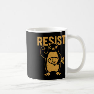 Caneca De Café Resistência ao Rebel Penguin Protesto Contra Tarif