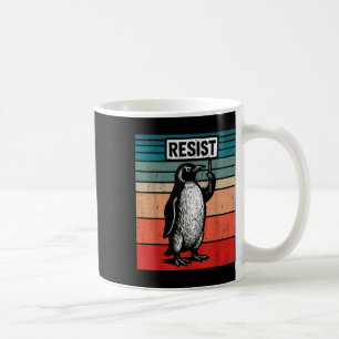 Caneca De Café Resistência Aos Pinguins Contra Tarifas De Tremor 