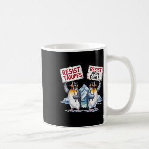 Caneca De Café Resistência Aos Pinguins Em Protesto Contra O Funn