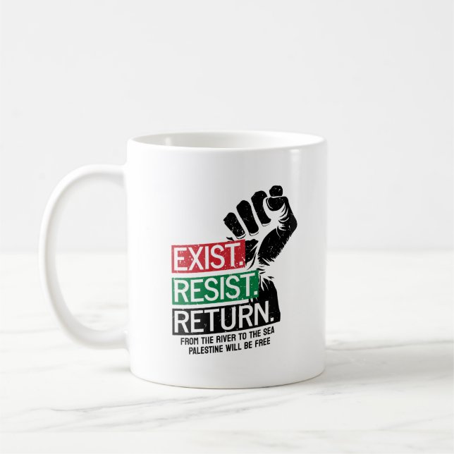 Caneca De Café Resistir A Que O Retorno Da Palestina Seja Livre (Esquerda)