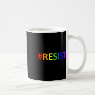 Caneca De Café #resistir à resistência anti-trump do arco-íris do