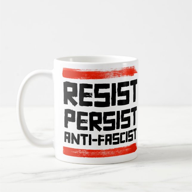 CANECA DE CAFÉ RESISTIR AO ANTIFASCISTA PERSISTENTE (Esquerda)