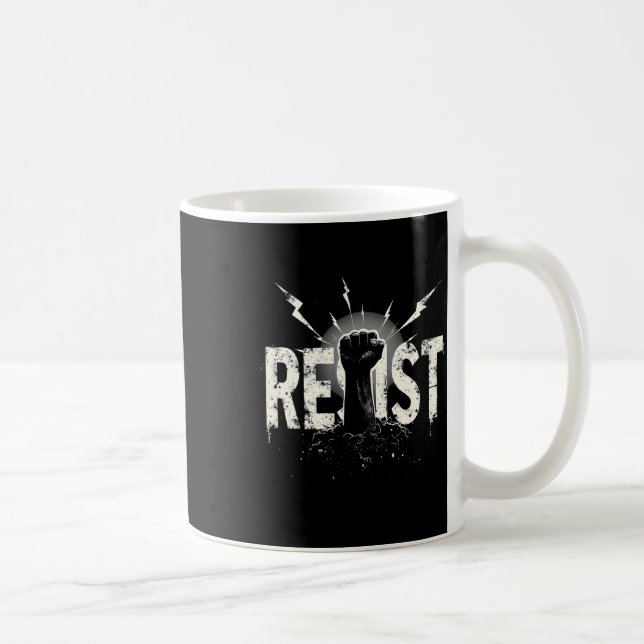 Caneca De Café Resistir ao Protesto Político  (Direita)