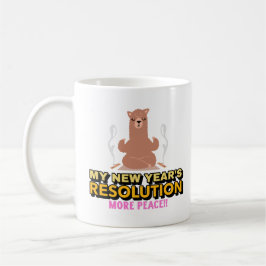 Caneca De Café Resolução do Ano Novo Llama - Mais Paz