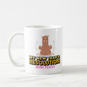 Caneca De Café Resolução do Ano Novo Llama - Mais Paz