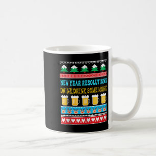 Caneca De Café Resoluções de Ano Novo Beba Beba Mais Algumas Piad