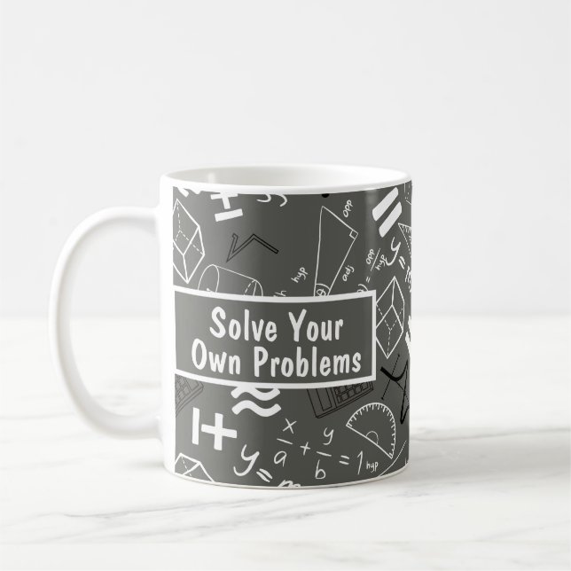 Caneca De Café resolva seus próprios problemas, cinza matemática (Esquerda)