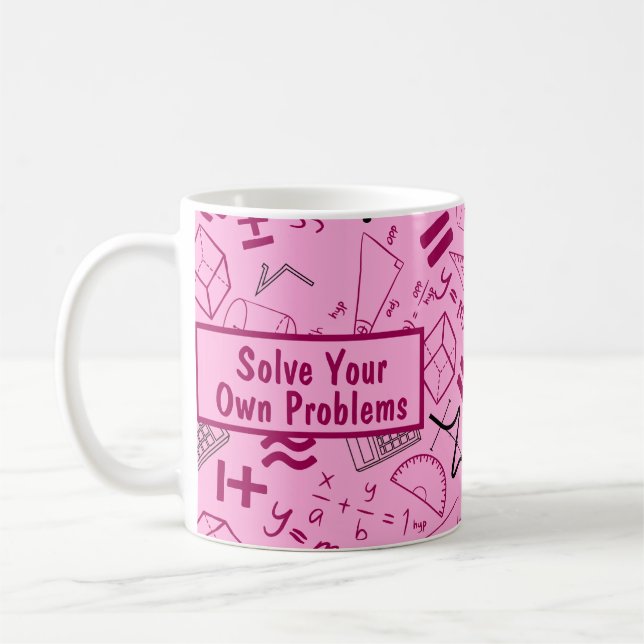 Caneca De Café resolva seus próprios problemas matemático rosa su (Esquerda)