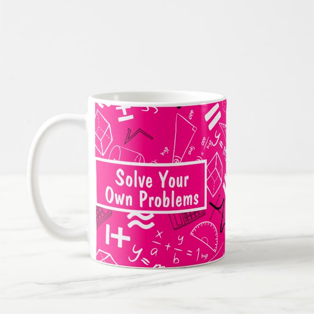 Caneca De Café resolva seus próprios problemas matemáticos a rosa (Esquerda)
