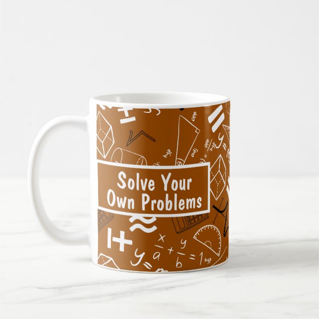 Caneca De Café resolva seus próprios problemas matemáticos marrom (Esquerda)