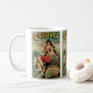 Caneca De Café Resort de Praia Cabourg, França, Arte de Viagem Vi