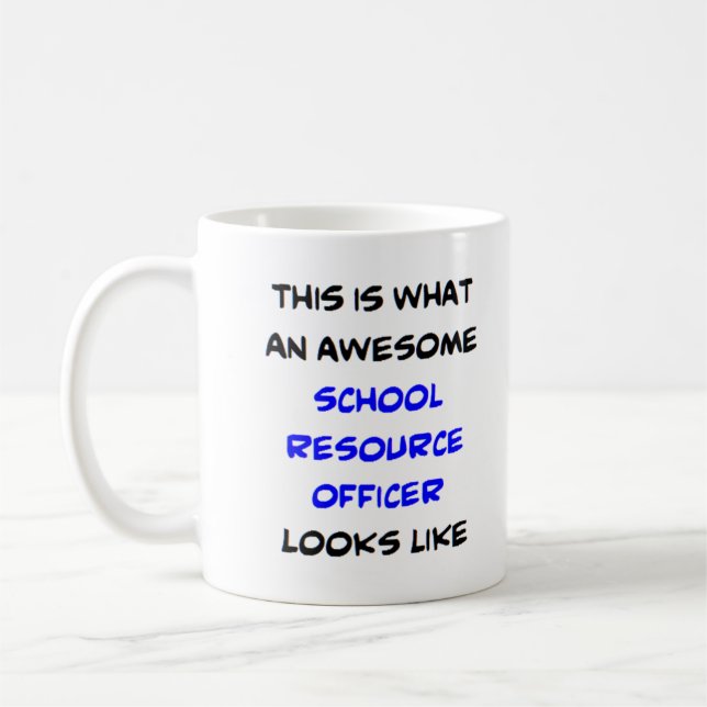 Caneca De Café resource officer school, awesome (Esquerda)