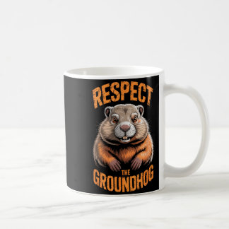 Caneca De Café Respect The Groundhog Punxsutawney Phil Funny Holi
