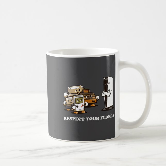 Caneca De Café Respect Your Elders T Retro 90s Gaming  (Direita)