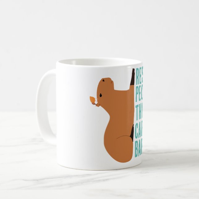 Caneca De Café Respeite a capybara (Frente Esquerda)