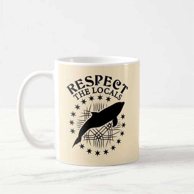 Caneca De Café Respeite A Citação Local - Golfinho Lover (Esquerda)