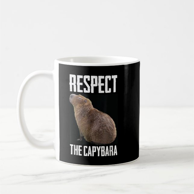 Caneca De Café Respeite A Foto Funny Rodent Capibara De Capybara (Esquerda)