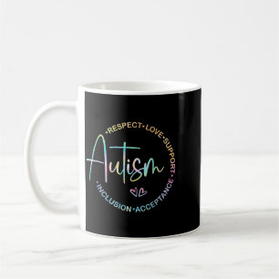 Caneca De Café Respeite Amor Apoie Mês de Conscientização do Auti