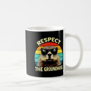 Caneca De Café Respeite o Amante do Groundhog Vintage Animal Grou