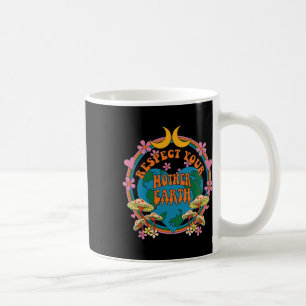 Caneca De Café Respeite o Dia das Mães Groovy Hippie Mushroom Ear