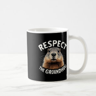 Caneca De Café Respeite O Dia De Celebração De Groundhog Com
