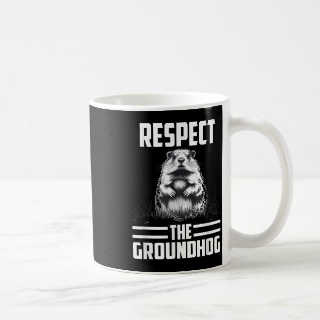 Caneca De Café Respeite O Dia do Celebrado Groundhog (Direita)