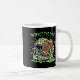Caneca De Café Respeite O Drip Futebol de Halloween Esqueleto Mão