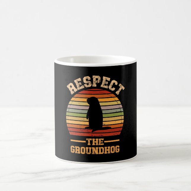 Caneca De Café Respeite O Feriado De Groundhog (Centro)