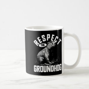 Caneca De Café Respeite O Groundhog Engraçado Animal Woodchuck _1